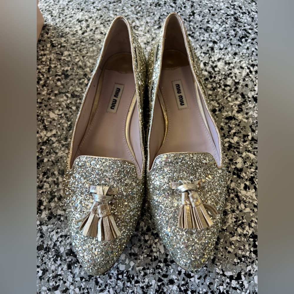 Miu Miu Glitter flat